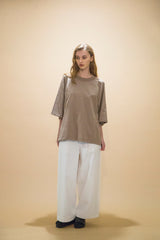 WM01-PT232012 OPEND ANTIQUE DENIM NO TUCK WIDE PANTS