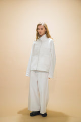 WM01-PT232012 OPEND ANTIQUE DENIM NO TUCK WIDE PANTS