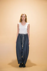 WM01-PT232013 OPEND ANTIQUE DENIM EASY WIDE PANTS