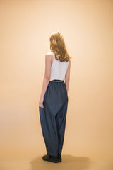 WM01-PT232013 OPEND ANTIQUE DENIM EASY WIDE PANTS