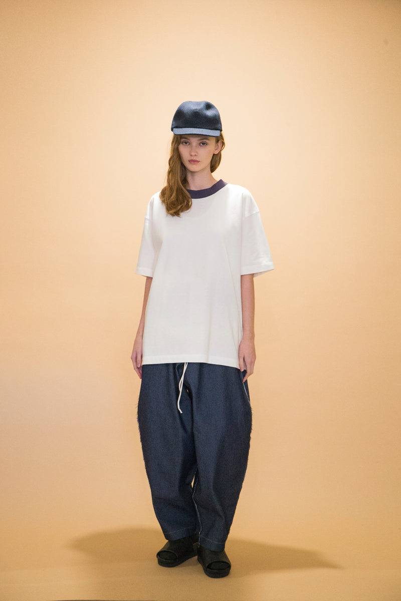 WM01-PT232013 OPEND ANTIQUE DENIM EASY WIDE PANTS