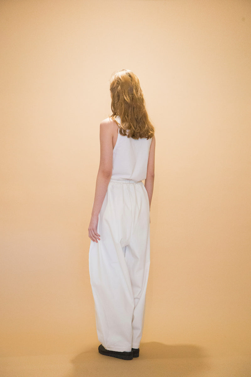 WM01-PT232013 OPEND ANTIQUE DENIM EASY WIDE PANTS