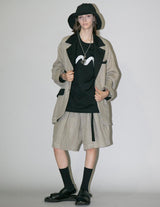 WM02-JK2610201 SEMI WET LINEN OVERSIZE JACKET