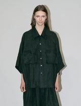 WM02-SH2610202 SEMI WET LINEN SHORT SLEEVE BIG SHIRT