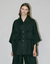 WM02-SH2610202 SEMI WET LINEN SHORT SLEEVE BIG SHIRT