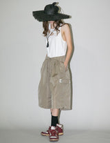 WM03-SP2610303 NYLON TAFFETA WATER PROOF WIDE HALF PANTS