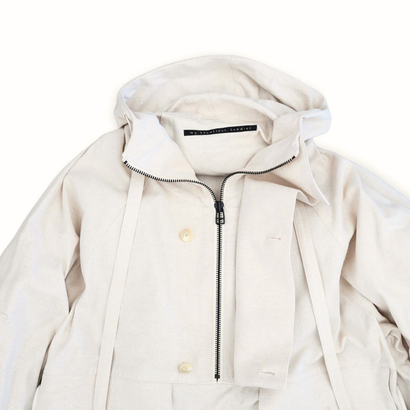 WM04-BZ251041 COTTON LINEN OVERSIZED ANORAK