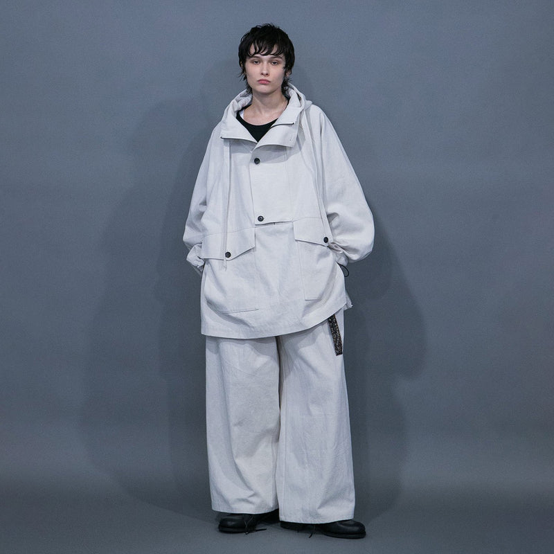 WM04-BZ251041 COTTON LINEN OVERSIZED ANORAK