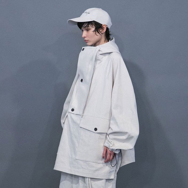 WM04-BZ251041 COTTON LINEN OVERSIZED ANORAK