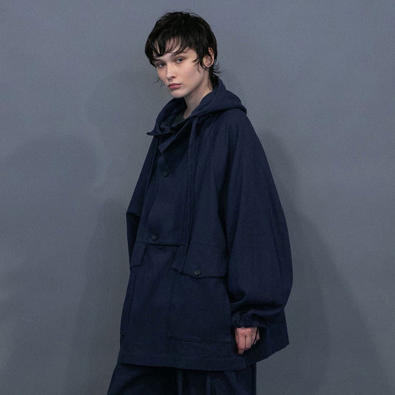 WM04-BZ251041 COTTON LINEN OVERSIZED ANORAK