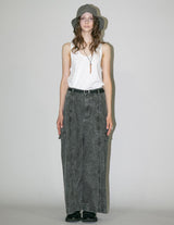 WM04-PT2610404B PIGMENT PRINT WASHED DENIM WIDE CARGO PANTS