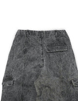 WM04-PT2610404B PIGMENT PRINT WASHED DENIM WIDE CARGO PANTS