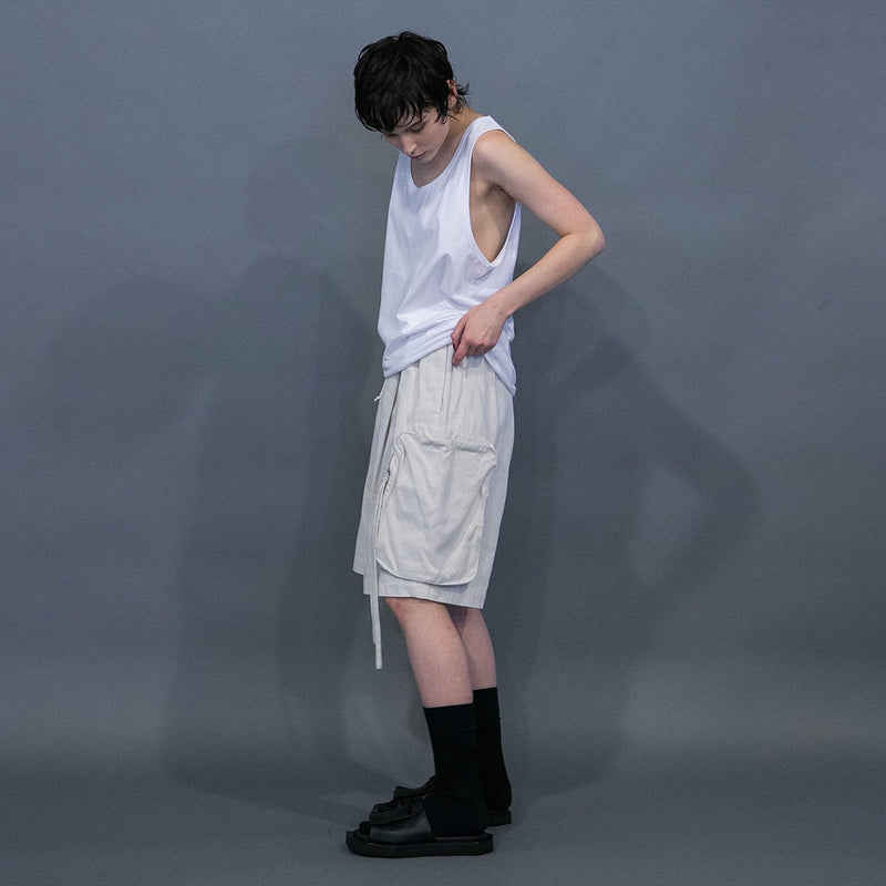 WM04-SP251044 COTTON LINEN BIG POCKET SHORT PANTS