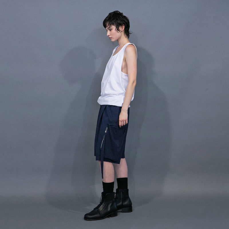 WM04-SP251044 COTTON LINEN BIG POCKET SHORT PANTS