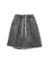 WM04-SP2610405B PIGMENT PRINT WASHED DENIM WIDE HALF PANTS