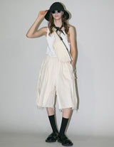 WM04-SP2610405K PIGMENT PRINT WASHED DENIM WIDE HALF PANTS