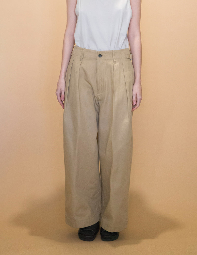 WM05-PT232053 MILITARY CLOTH TUCK WIDE PANTS