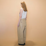 WM05-PT232053 MILITARY CLOTH TUCK WIDE PANTS