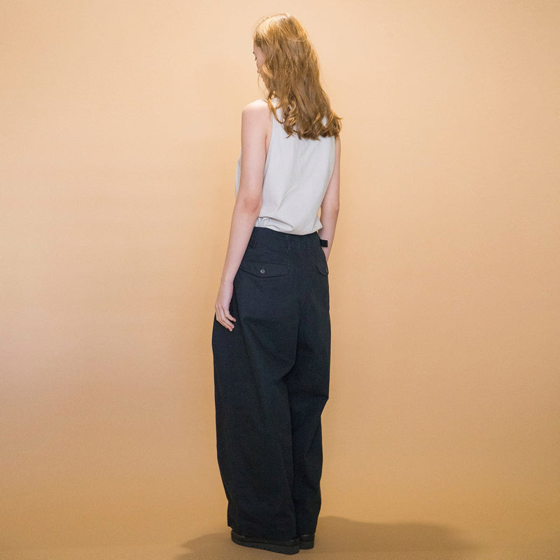 WM05-PT232053 MILITARY CLOTH TUCK WIDE PANTS