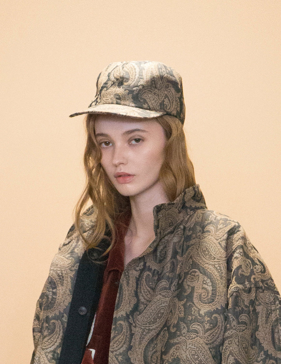 WM06-AC232064 PAISLEY PATTERN JACQUARD CAP