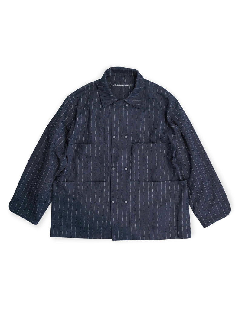 WM08-JK251081 DOBBYSTRIPE / HERRINGBONE COVERALL JACKET