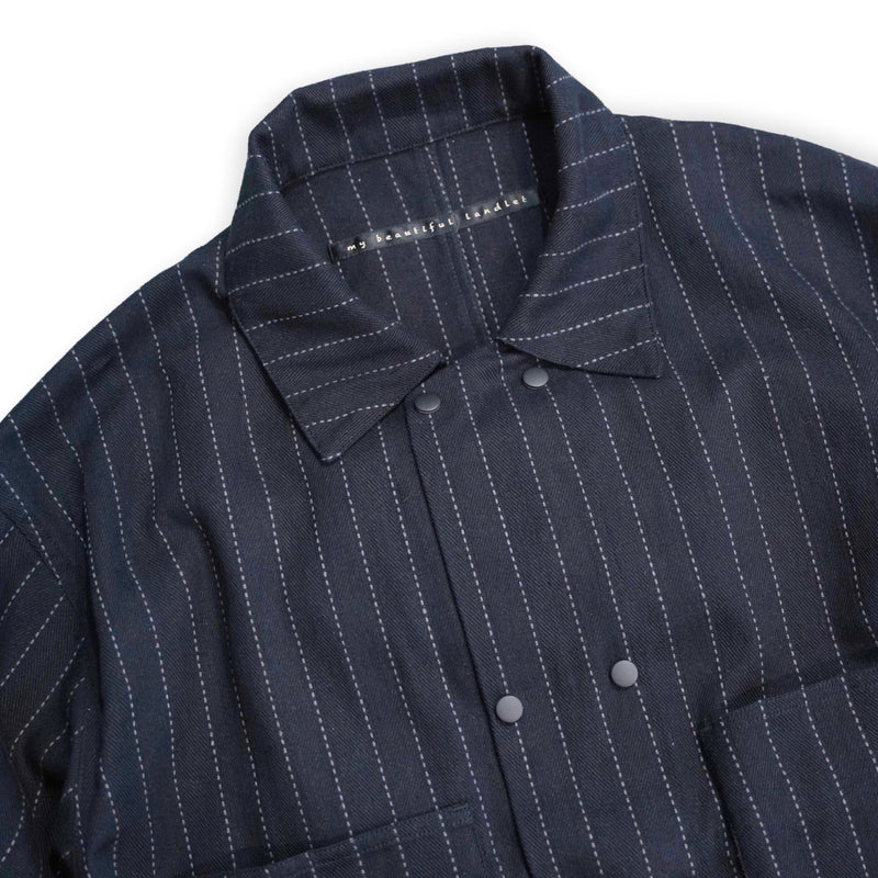WM08-JK251081 DOBBYSTRIPE / HERRINGBONE COVERALL JACKET