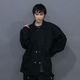 WM08-JK251081 DOBBYSTRIPE / HERRINGBONE COVERALL JACKET