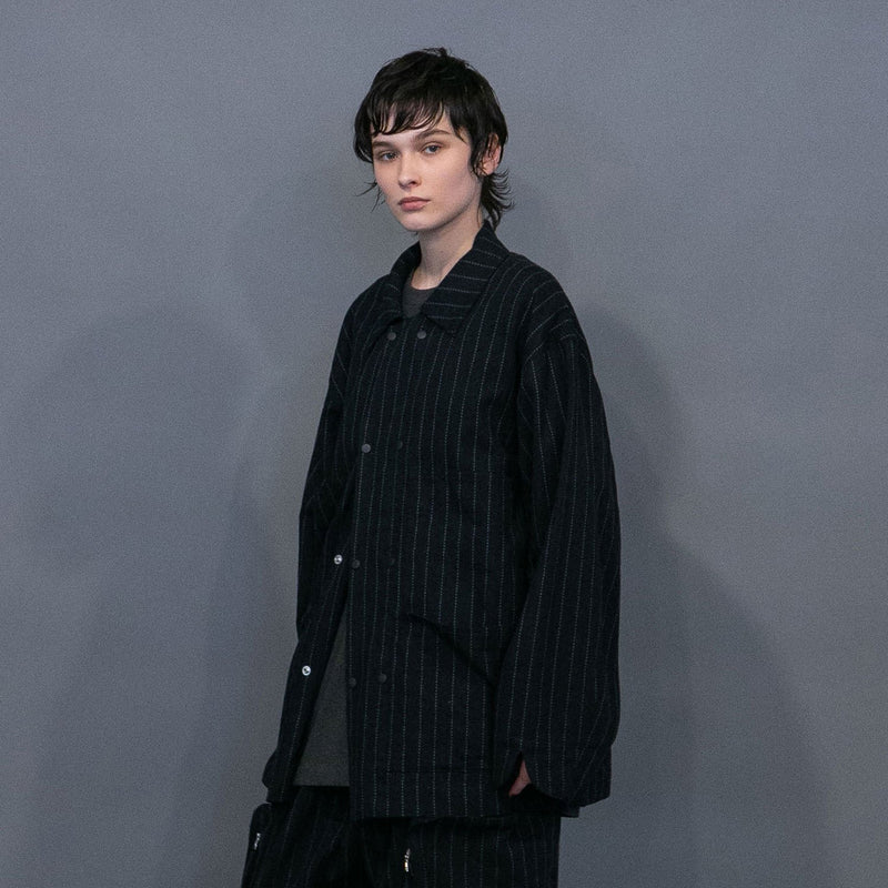 WM08-JK251081 DOBBYSTRIPE / HERRINGBONE COVERALL JACKET