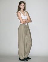 WM08-PT2610803 HIGH-TWIST TWILL TUCK WIDE PANTS
