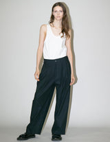 WM08-PT2610803 HIGH-TWIST TWILL TUCK WIDE PANTS