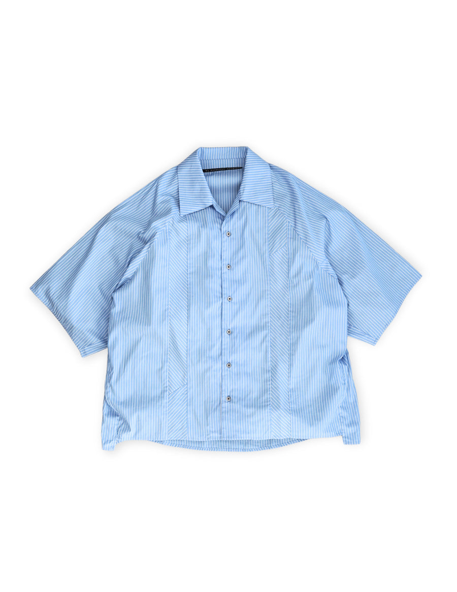 WM09-SH251091 POPLIN STRIPE RAGLAN SHORT SLEEVE SHIRT