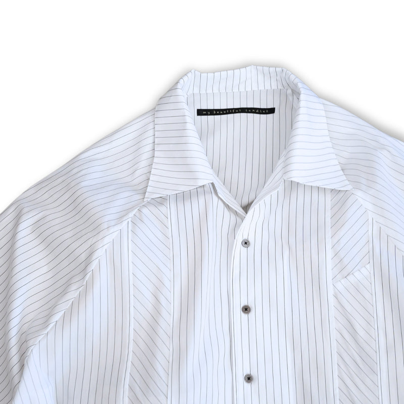 WM09-SH251091 POPLIN STRIPE RAGLAN SHORT SLEEVE SHIRT