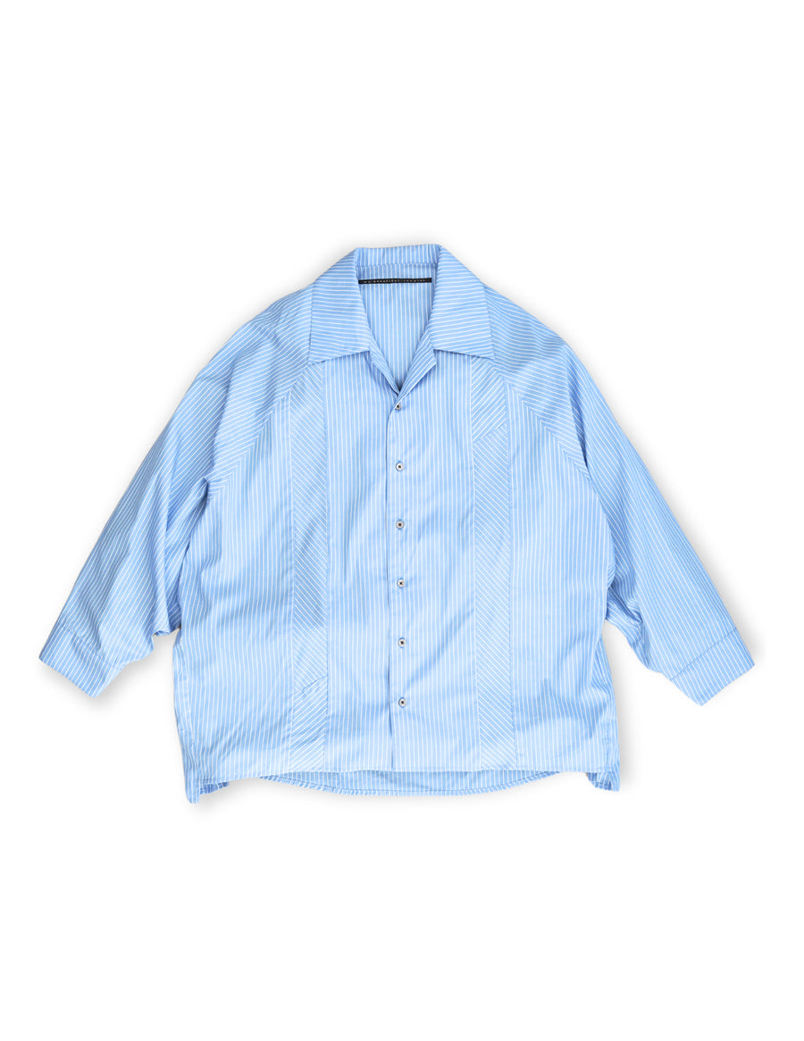 WM09-SH251092 POPLIN STRIPE RAGLAN OVERSIZE SHIRT
