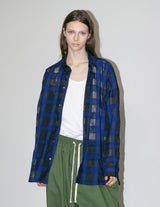 WM09-SH2610902 SIZZLE CHECK OVERSIZE SHIRT