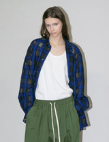 WM09-SH2610902 SIZZLE CHECK OVERSIZE SHIRT