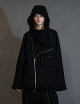 WM10-BZ252102 BISHU WOOL OVERSIZED HOOD BLOUSON