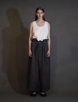 WM10-PT252103 BISHU WOOL WIDE BELT PANTS