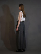 WM10-PT252103 BISHU WOOL WIDE BELT PANTS