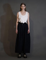 WM10-PT252103 BISHU WOOL WIDE BELT PANTS