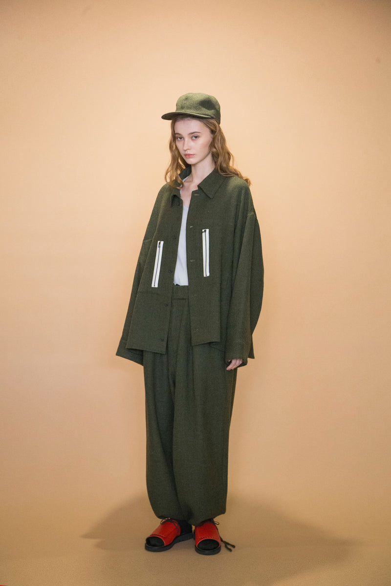 WM12-SH232121 WOOL TWILL OVERSIZE SHIRT