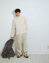 NMCU-048 WAFFLE TURTLE NECK LOOSE SLEEVE TEE