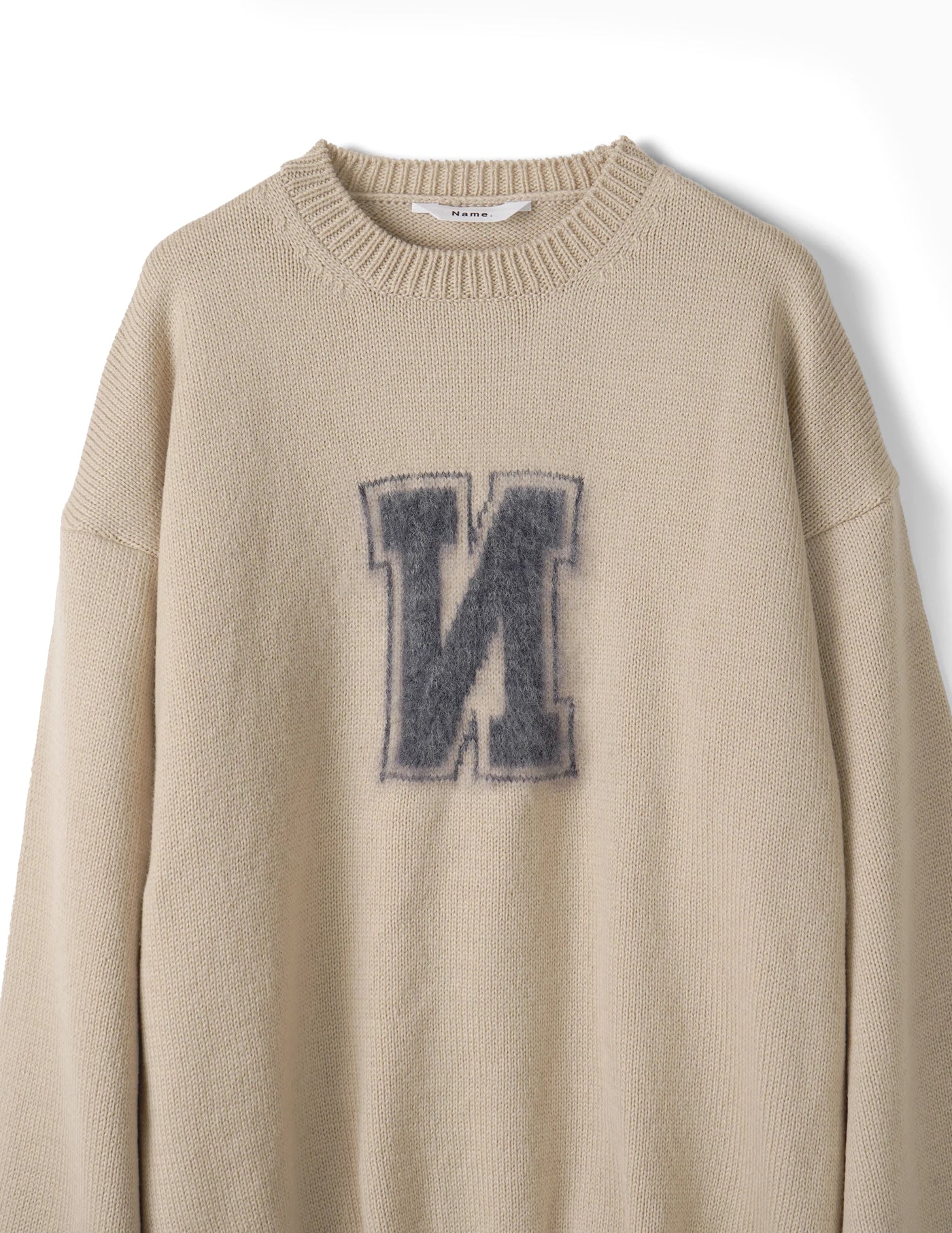 NAME. NMKN-003 REVERSE LETTERMAN SWEATER – hideandseekStore