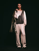 NMKN-012 SHIFTED MELANGE KNIT VEST: INSIDE OUT