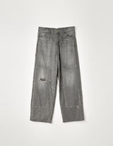 NMPT-031 DENIM PAINTER PANTS: DISTRESSED