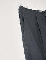 NMPT-041 WOOL CALM SKIN SHIFTED SEAM ONE TUCK TROUSERS: TELE CUT