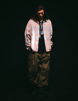 NMSH-027 COTTON FLANNEL PLAID OPEN COLLAR SHIRT: DISTRESSED