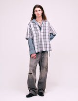 NMSH-032 C/L PLAID PULLOVER SHIRT: VINTAGE FABRIC