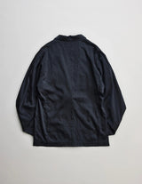 NN-0804B17 W.MORTON WOOL SILK DOUBLE BREASTED ROBE JACKET