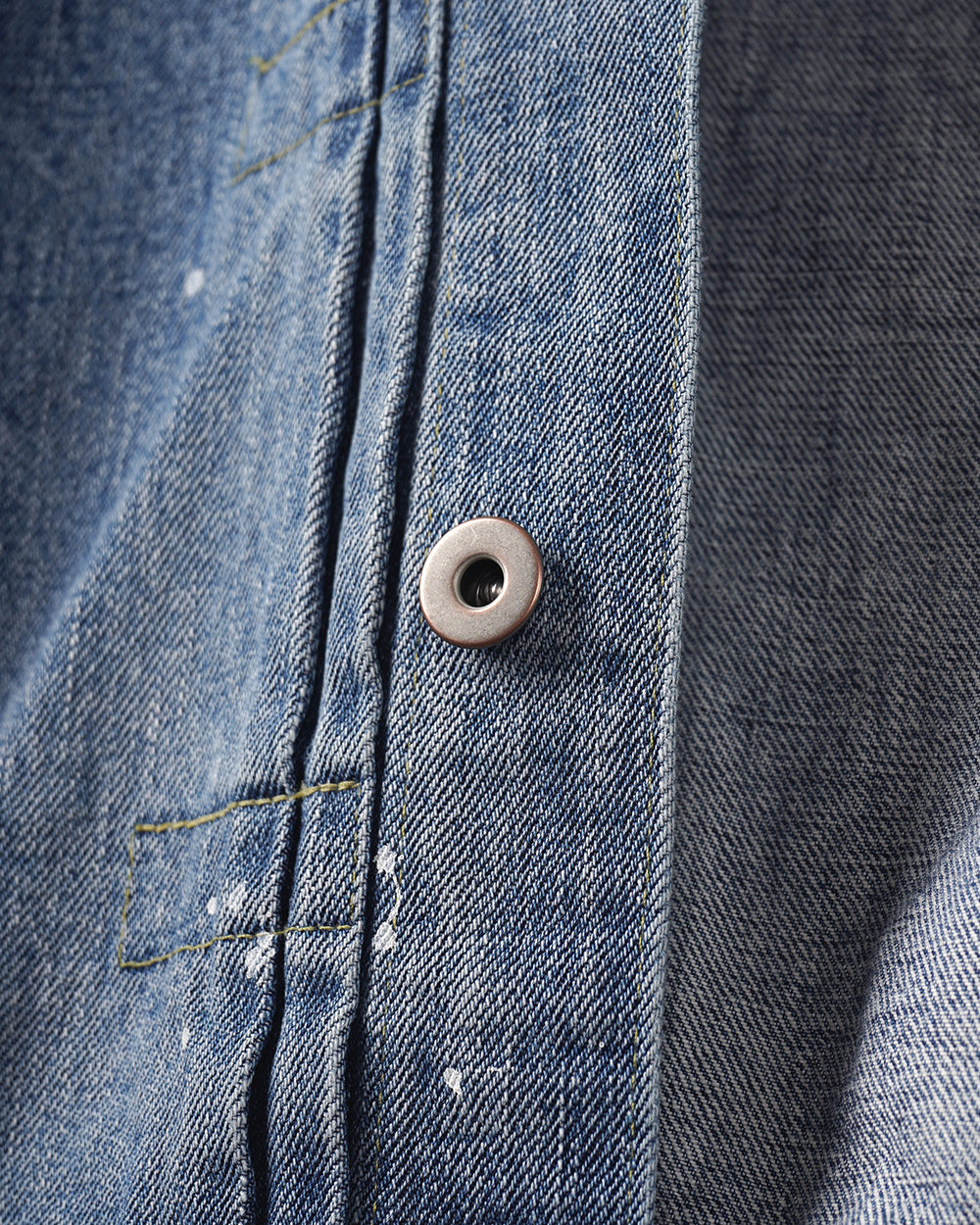 10oz Denim White Stitch Shirt Jacket(XS INDIGO): YOHJI