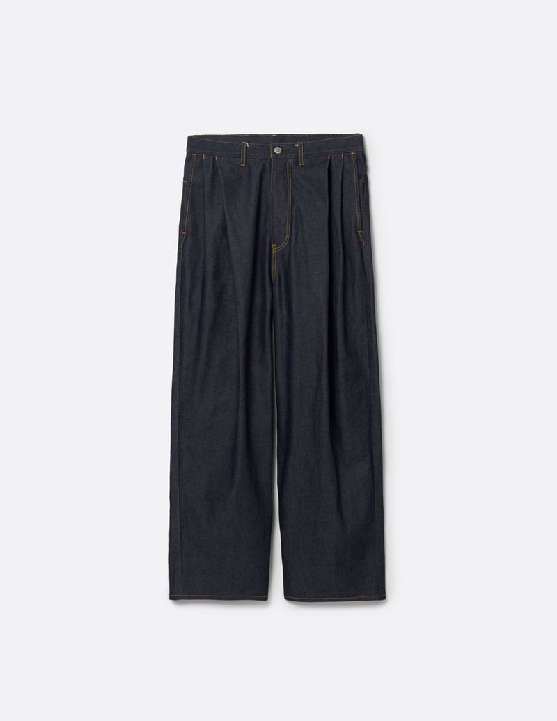 S001401-2 2TUCK WIDE DENIM PANTS -ENTASIS MK-Ⅱ-